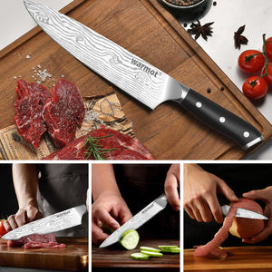 Warmot 3-Piece High Carbon Stainless Steel Cooking Knife Set | Triple Riveted Handle | With Gift Box | Model 997-3