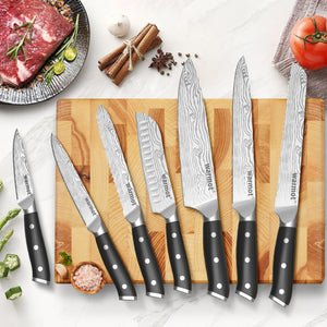Warmot 7-Piece High Carbon Stainless Steel Cooking Knife Set | Triple Riveted Handle | With Gift Box | Model 997-7