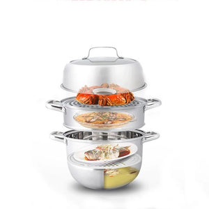 Zhang Xiao Quan 28cm 3-Tier Steamer | Stainless Steel | Traditional Cooking