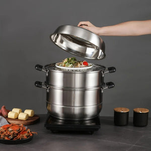 Zhang Xiao Quan 28cm 3-Tier Steamer | Stainless Steel | Traditional Cooking