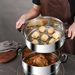 Zhang Xiao Quan 28cm 3-Tier Steamer | Stainless Steel | Traditional Cooking
