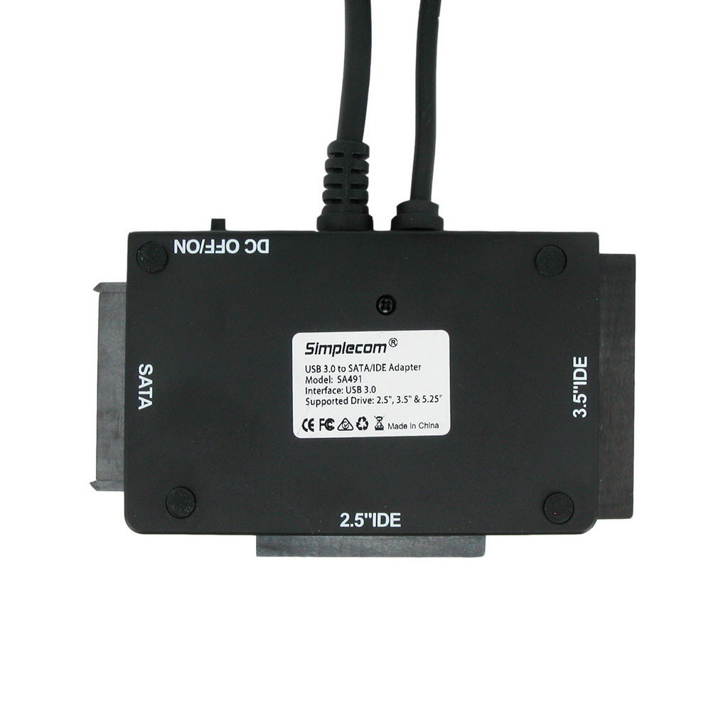 SA491 3-IN-1 USB 3.0 to 2.5" | 3.5" & 5.25" SATA/IDE Adapter with Power Supply