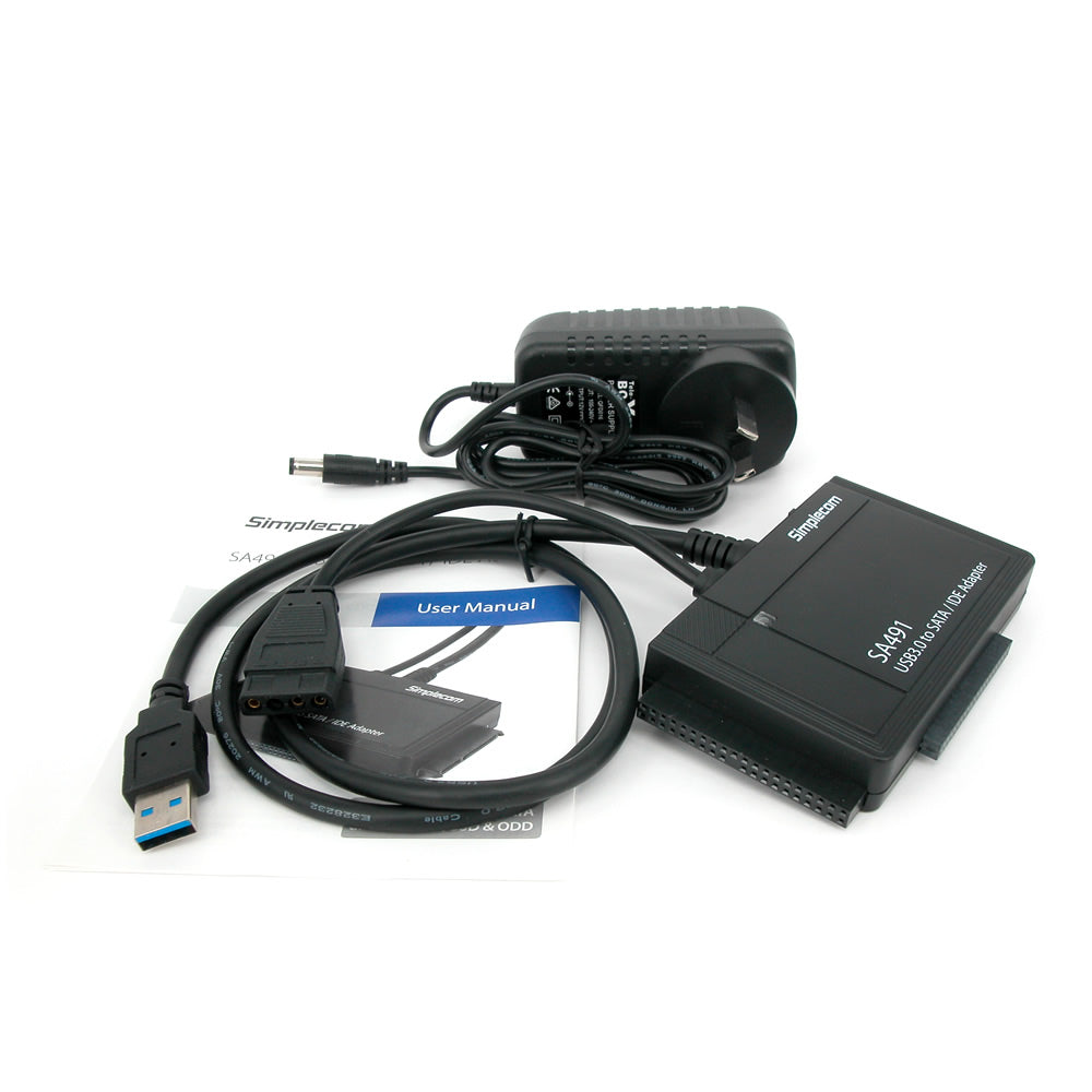 SA491 3-IN-1 USB 3.0 to 2.5" | 3.5" & 5.25" SATA/IDE Adapter with Power Supply