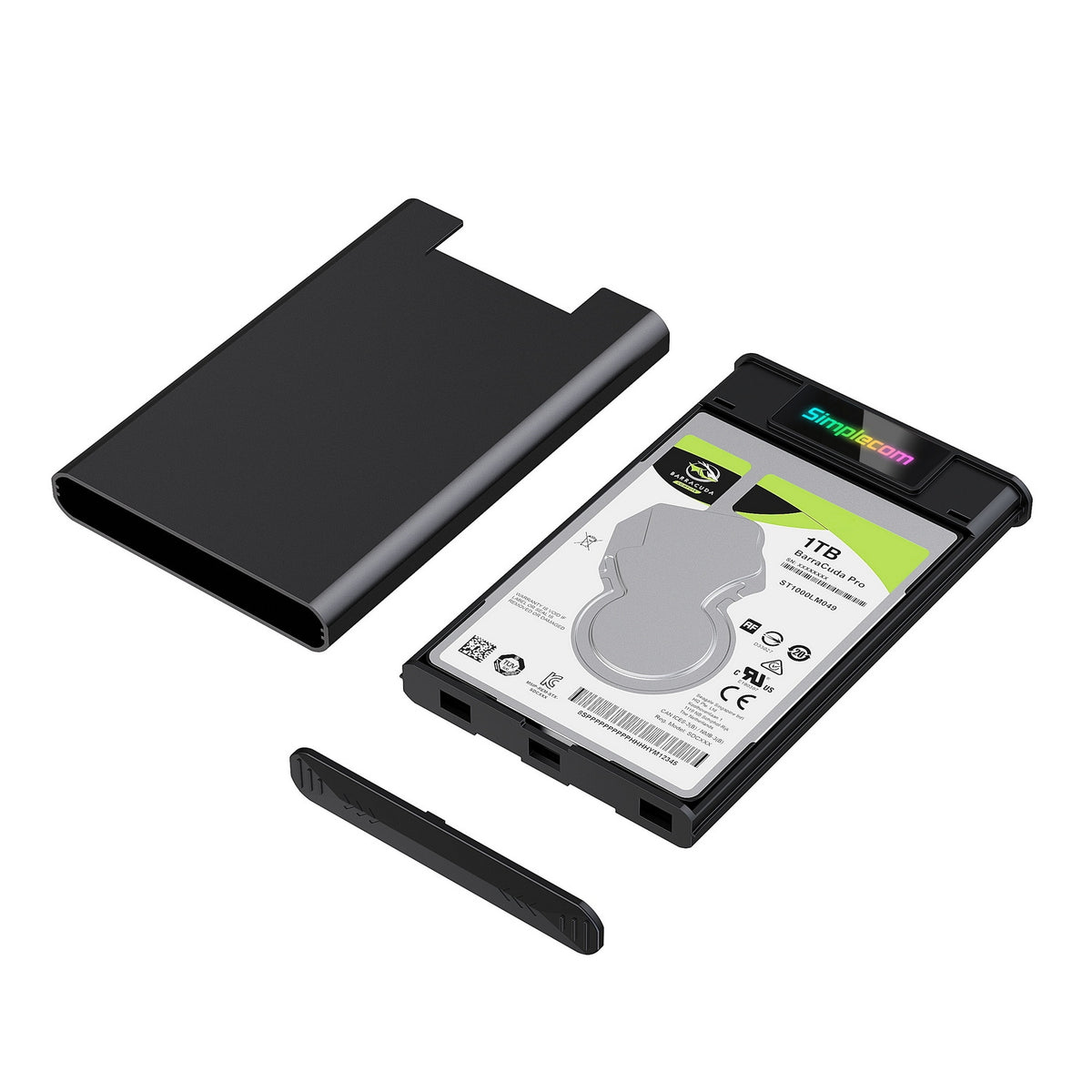 Simplecom SE239 Tool-Free 2.5" SATA HDD SSD to USB-C Enclosure | RGB Lights | USB 3.2 Gen 2
