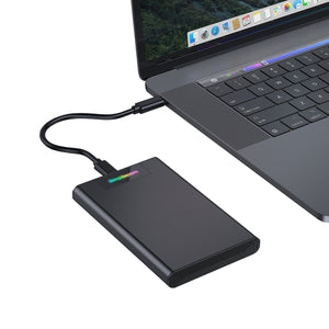 Simplecom SE239 Tool-Free 2.5" SATA HDD SSD to USB-C Enclosure | RGB Lights | USB 3.2 Gen 2
