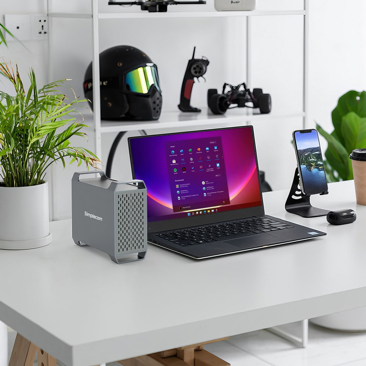 Simplecom SE482 SuperSpeed USB Dual Bay | 3.5" SATA Hard Drive | RAID Enclosure | USB-C | RAID 0/1, JBOD