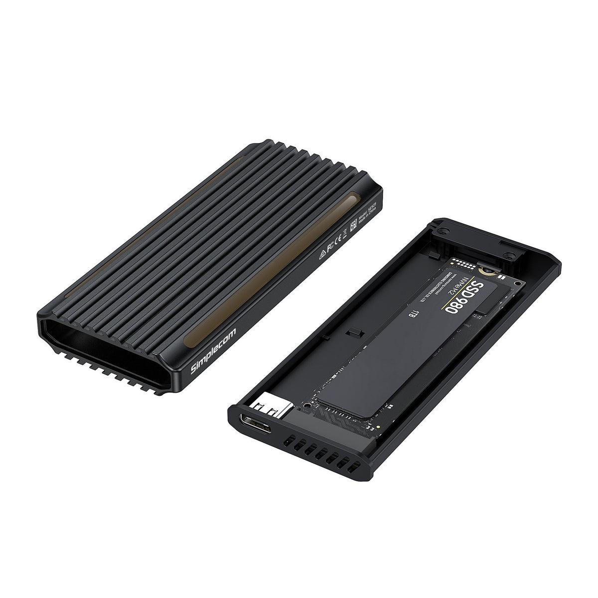 Simplecom SE525 NVMe / SATA M.2 SSD USB-C Enclosure | RGB Light | USB 3.2 Gen 2 | 10Gbps