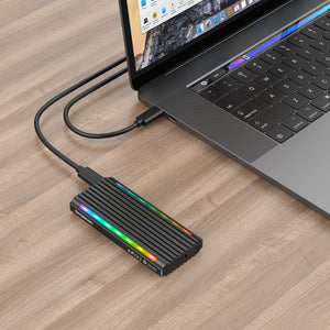 Simplecom SE525 NVMe / SATA M.2 SSD USB-C Enclosure | RGB Light | USB 3.2 Gen 2 | 10Gbps