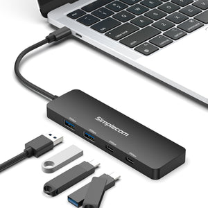 Simplecom CH392 USB 3.2 Gen2 USB-C 4-Port Hub | 10Gbps | 2x USB-A & 2x USB-C | High-Speed Data Transfer