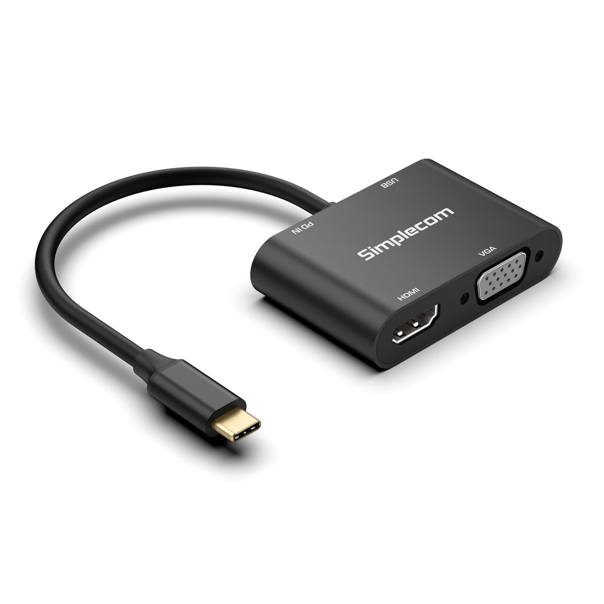 Simplecom DA440 4-in-1 USB-C Multiport Adapter | Power Delivery | USB 3.0 | VGA | HDMI