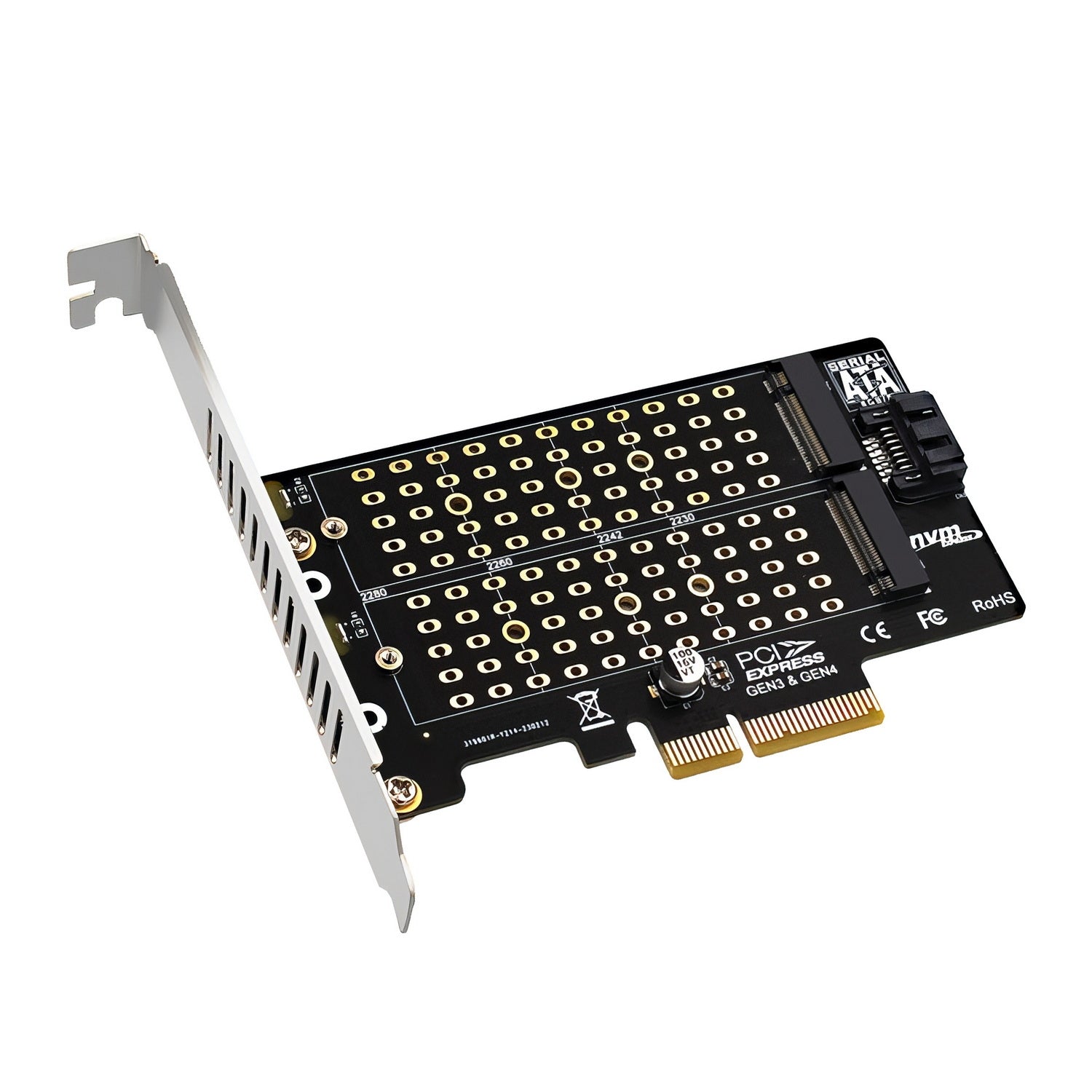 EC412v2 NVMe & SATA M.2 SSD to PCIe x4 Expansion Card