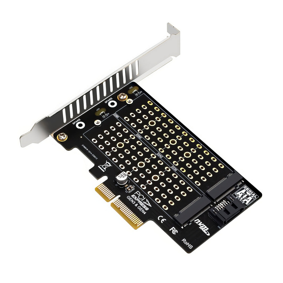 EC412v2 NVMe & SATA M.2 SSD to PCIe x4 Expansion Card