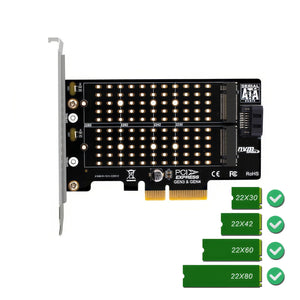 EC412v2 NVMe & SATA M.2 SSD to PCIe x4 Expansion Card