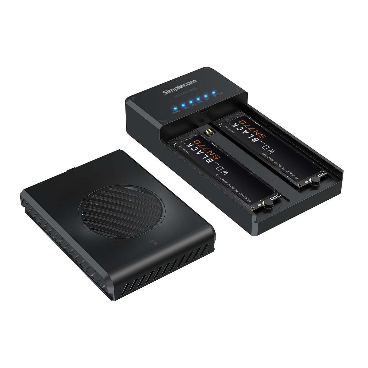 Simplecom SD560 Dual Bay NVMe M.2 SSD Enclosure | Offline Clone Docking Station | USB 3.2 Gen2 | 10Gbps