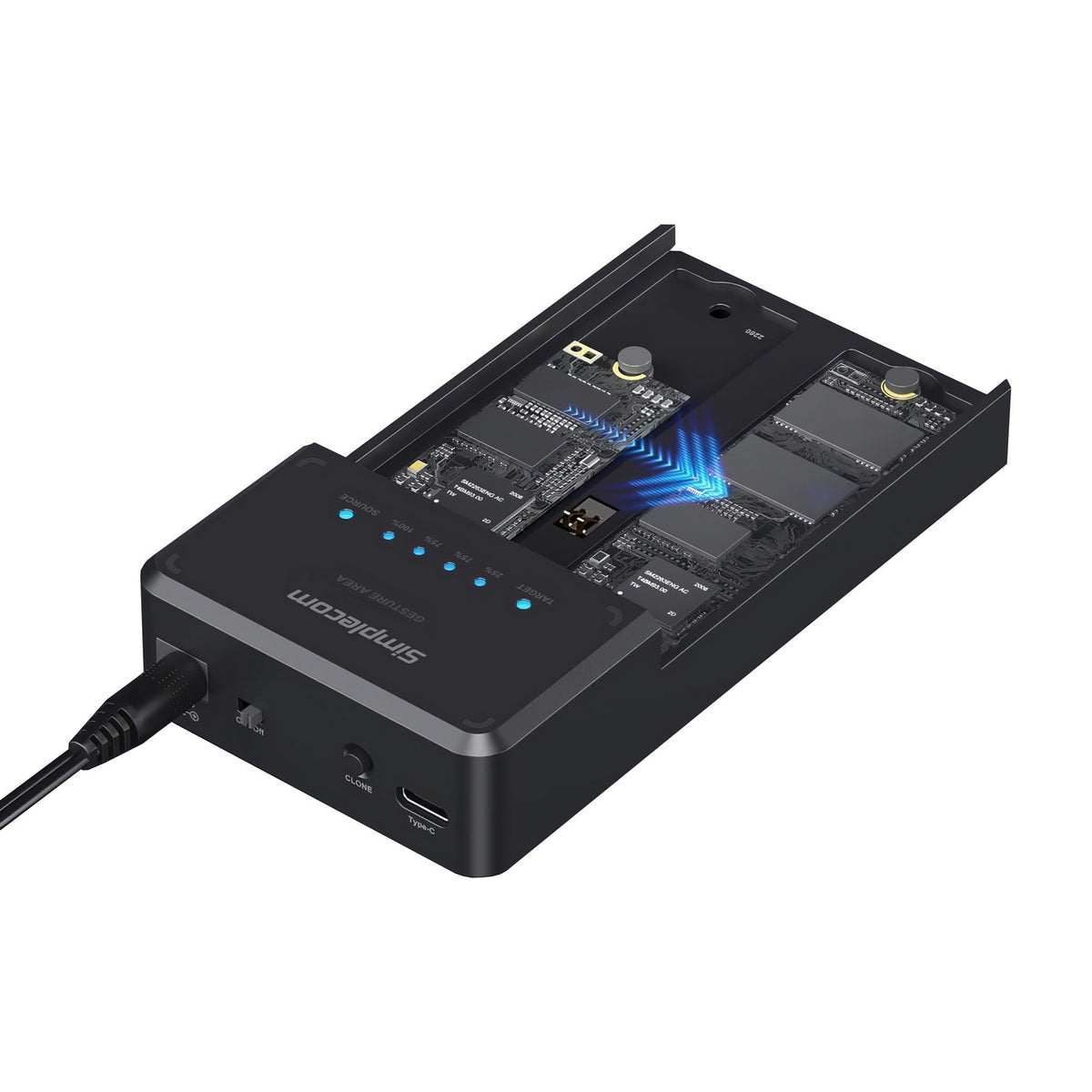 Simplecom SD560 Dual Bay NVMe M.2 SSD Enclosure | Offline Clone Docking Station | USB 3.2 Gen2 | 10Gbps
