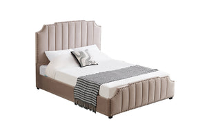 Santosa Champagne Velvet Bed | King Size