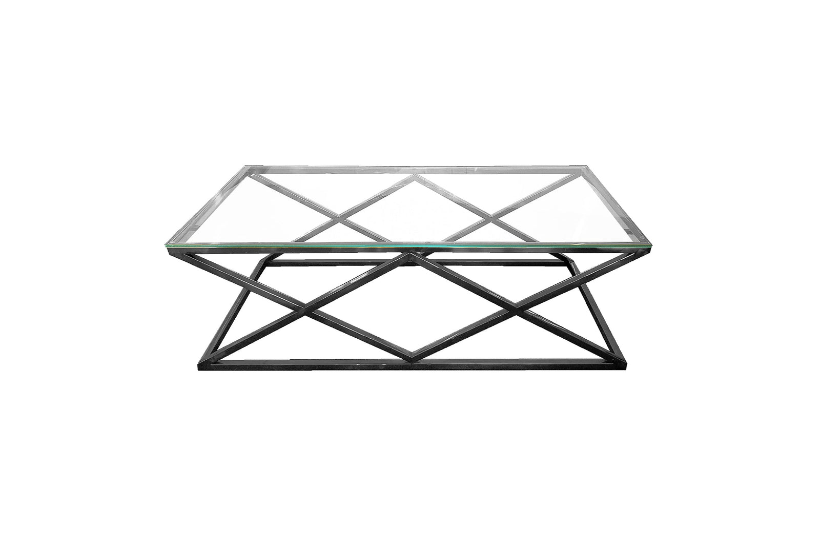 Alsea Coffee Table | Black Base | Clear Glass