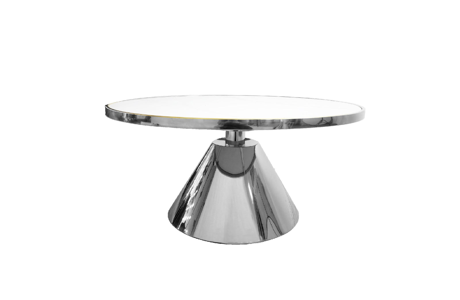 Glam Silver 90cm Coffee Table | White Marble | Contemporary Design