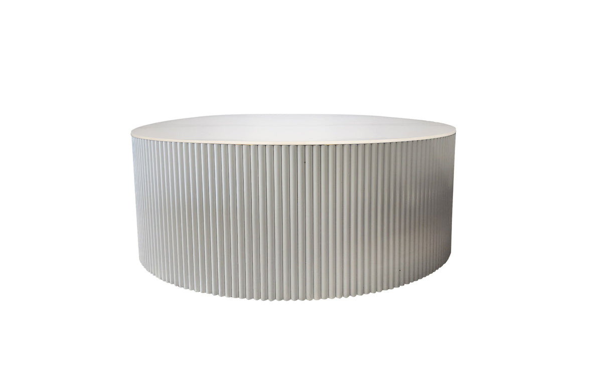 Ripple White Coffee Table | White Marble