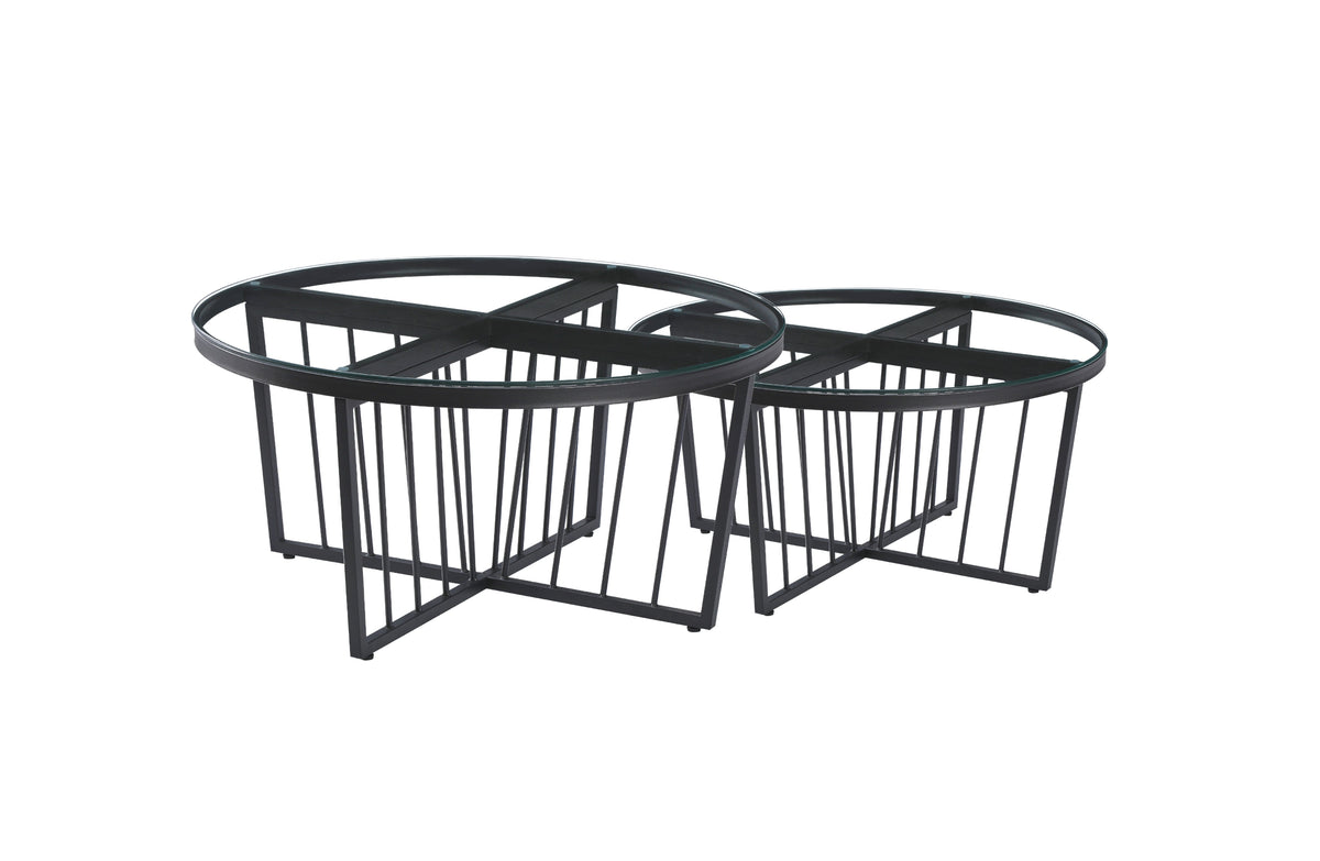 Serena Coffee Table - Clear Top (95cm) in Black