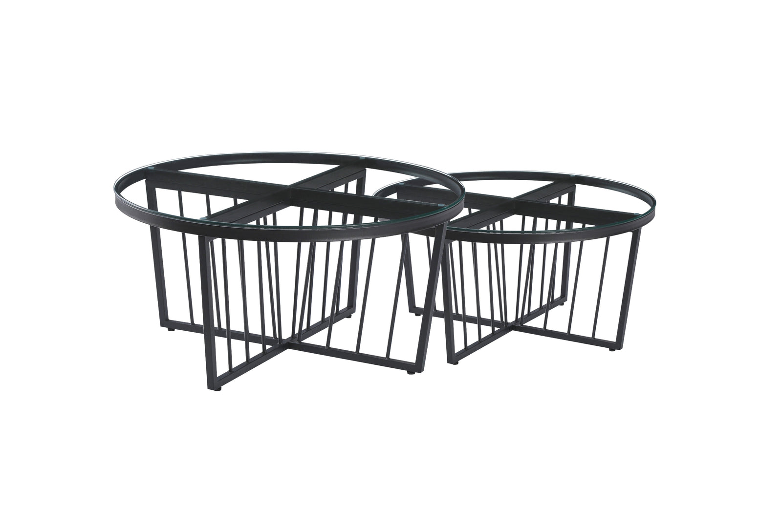 Serena Coffee Table - Clear Top (95cm) in Black
