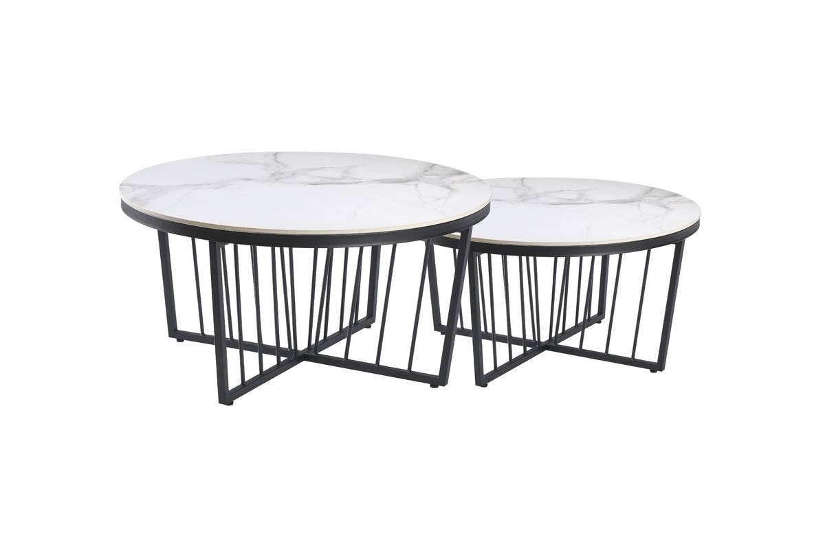 Black Marble Salina Coffee Table (95cm)