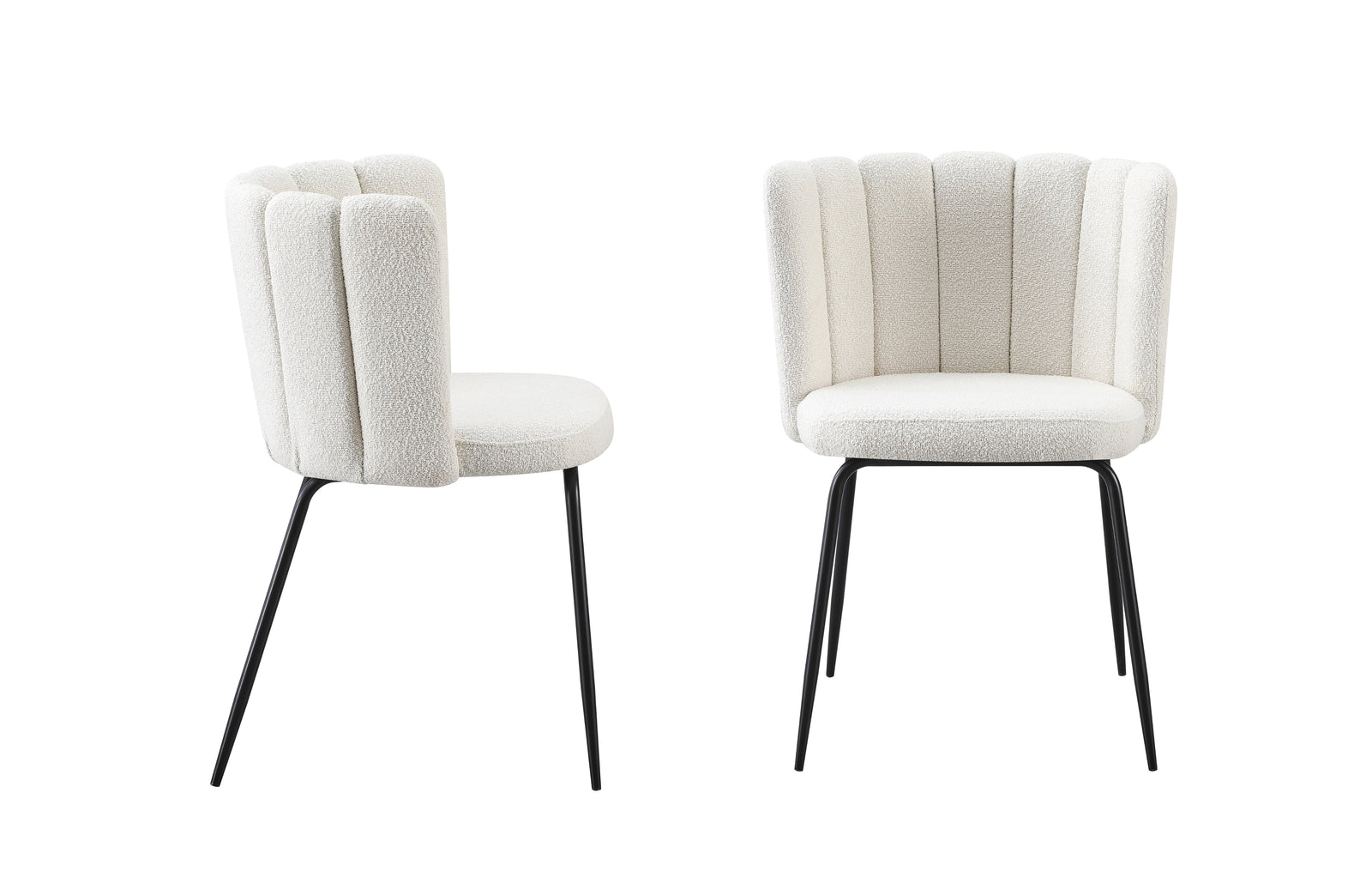 Amelia Boucle Beige Dining Chairs | Set of 2