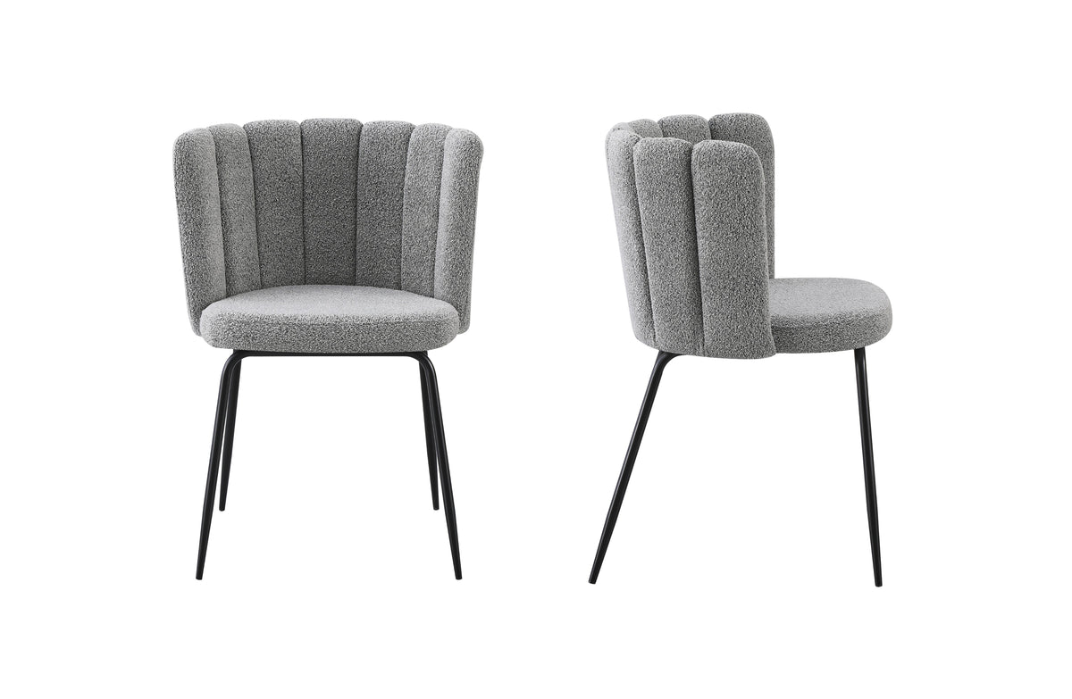 Amelia Boucle Grey Dining Chair | Set of 2