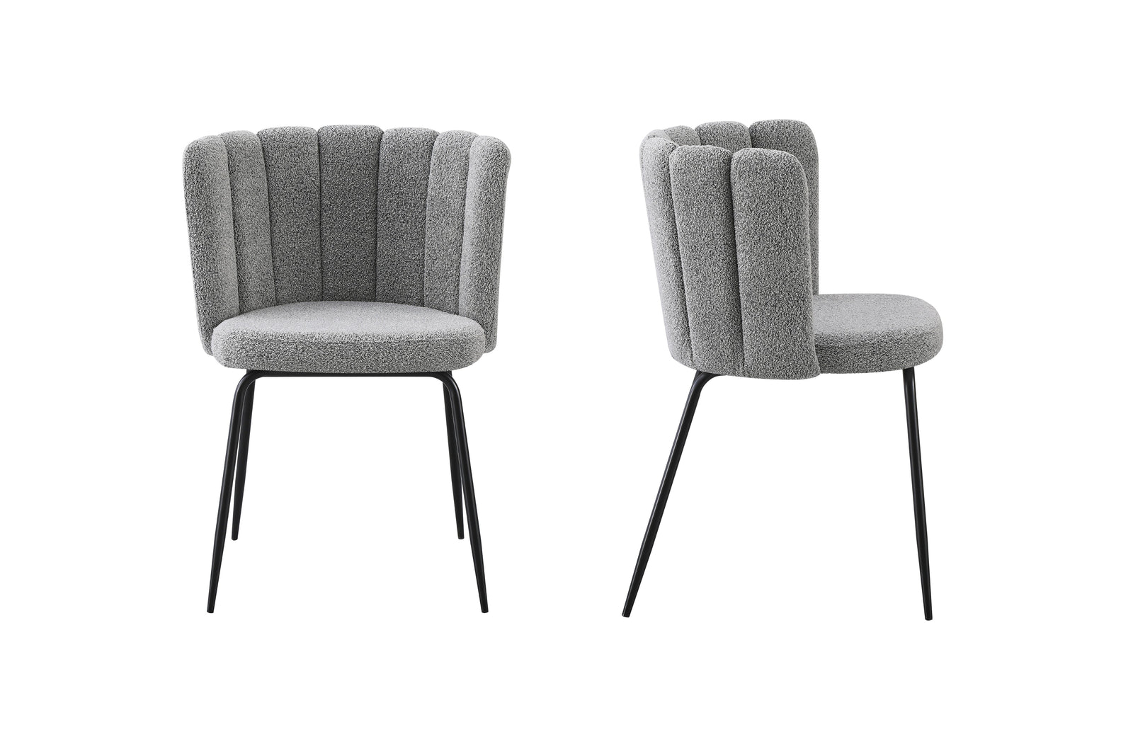 Amelia Boucle Grey Dining Chair | Set of 2
