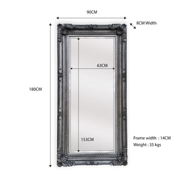 LUX French Provincial Ornate Mirror | Black
