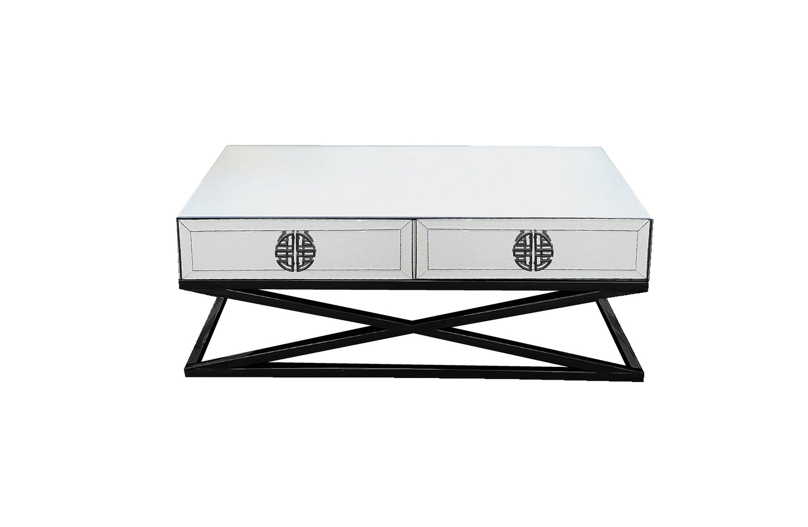Athens Mirrored Coffee Table | Black Legs | Stylish & Sleek