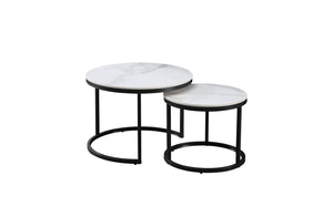Nesting Style Coffee Table | White on Black | 60cm/45cm