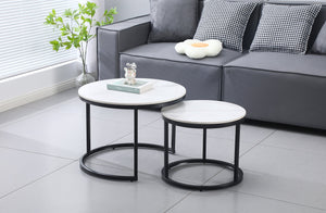 Nesting Style Coffee Table | White on Black | 60cm/45cm