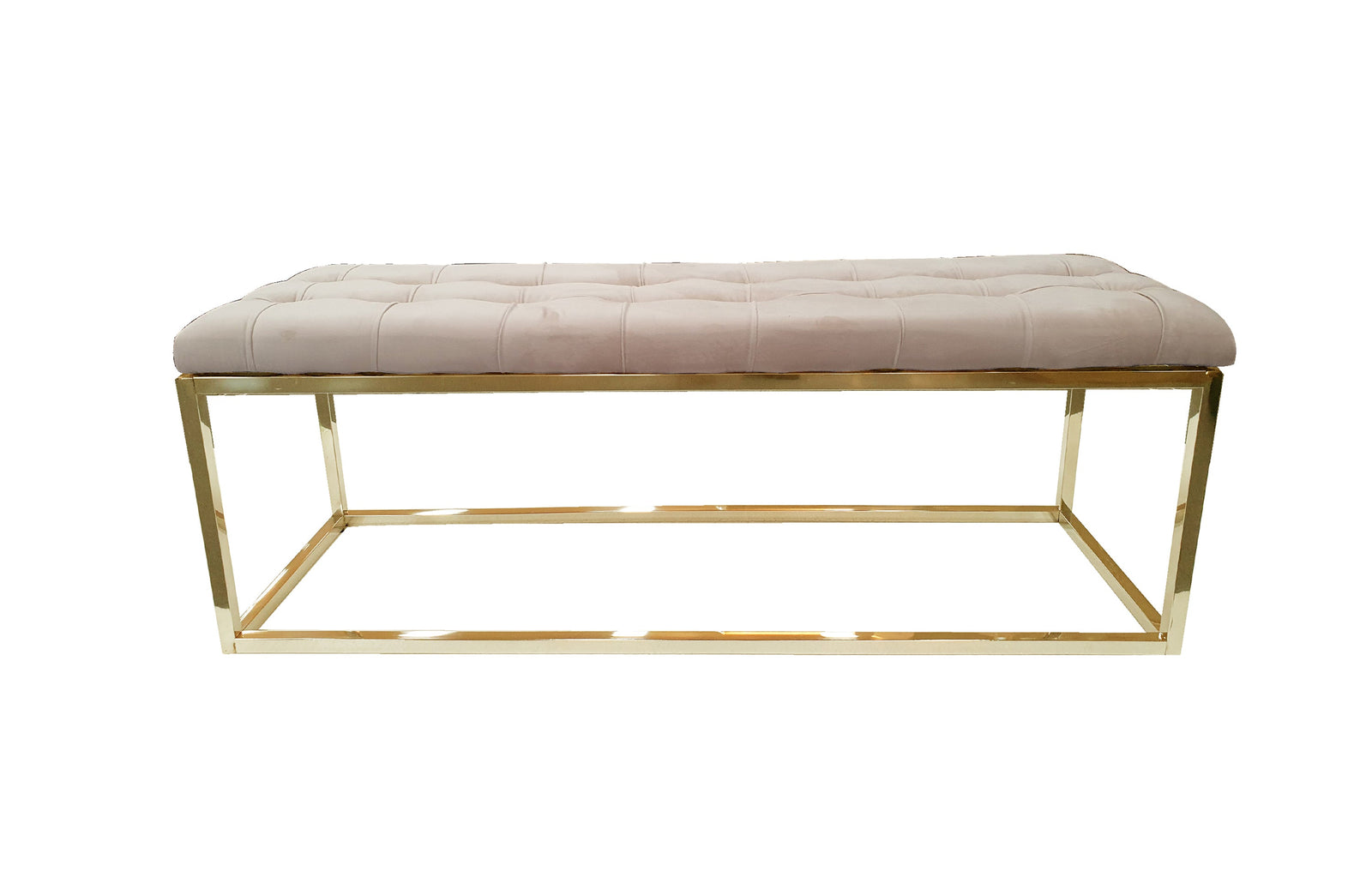 Holly Ottoman Gold Base | Beige Seat