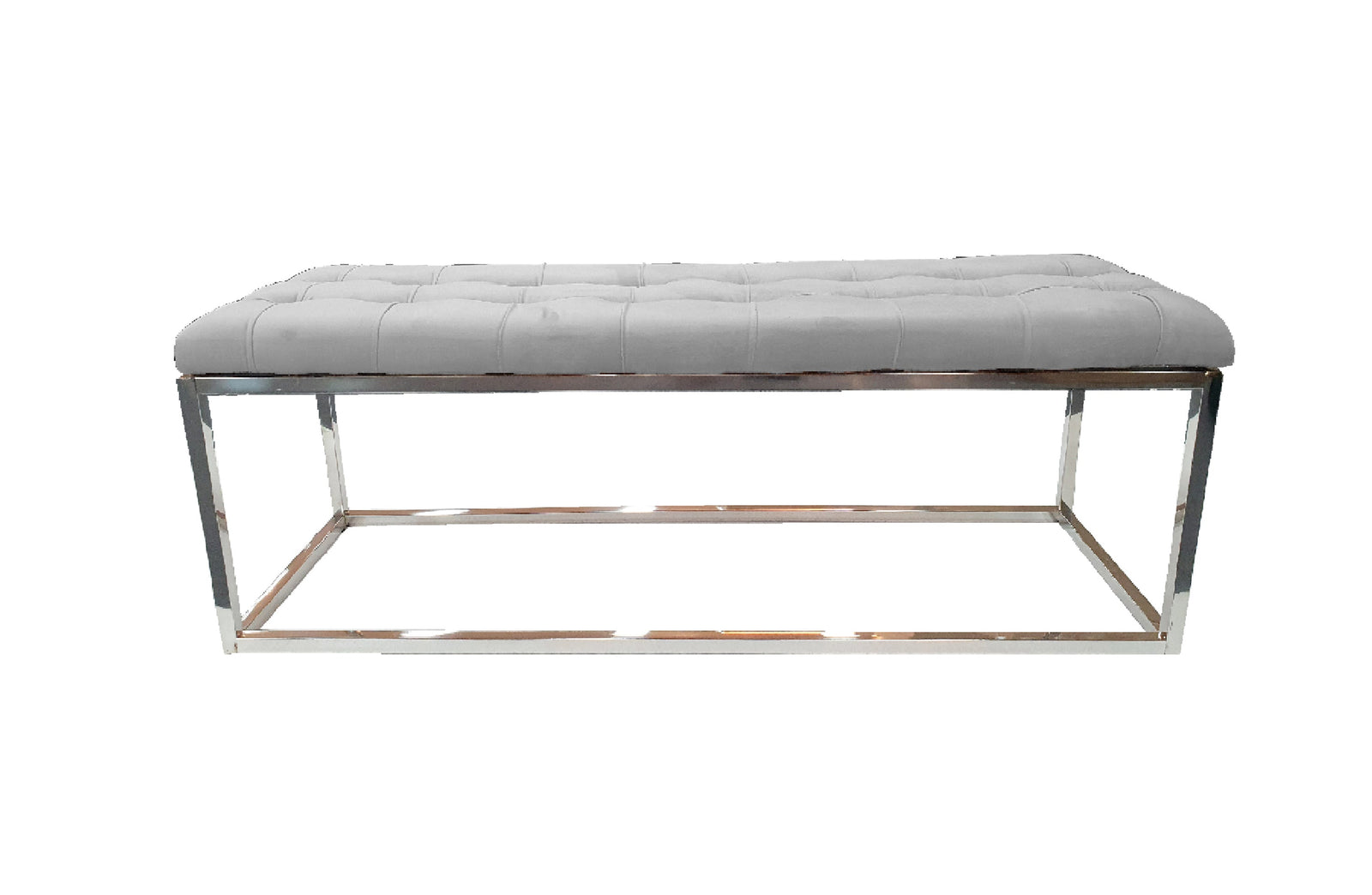 Holly Ottoman Silver Base | Light Grey Seat