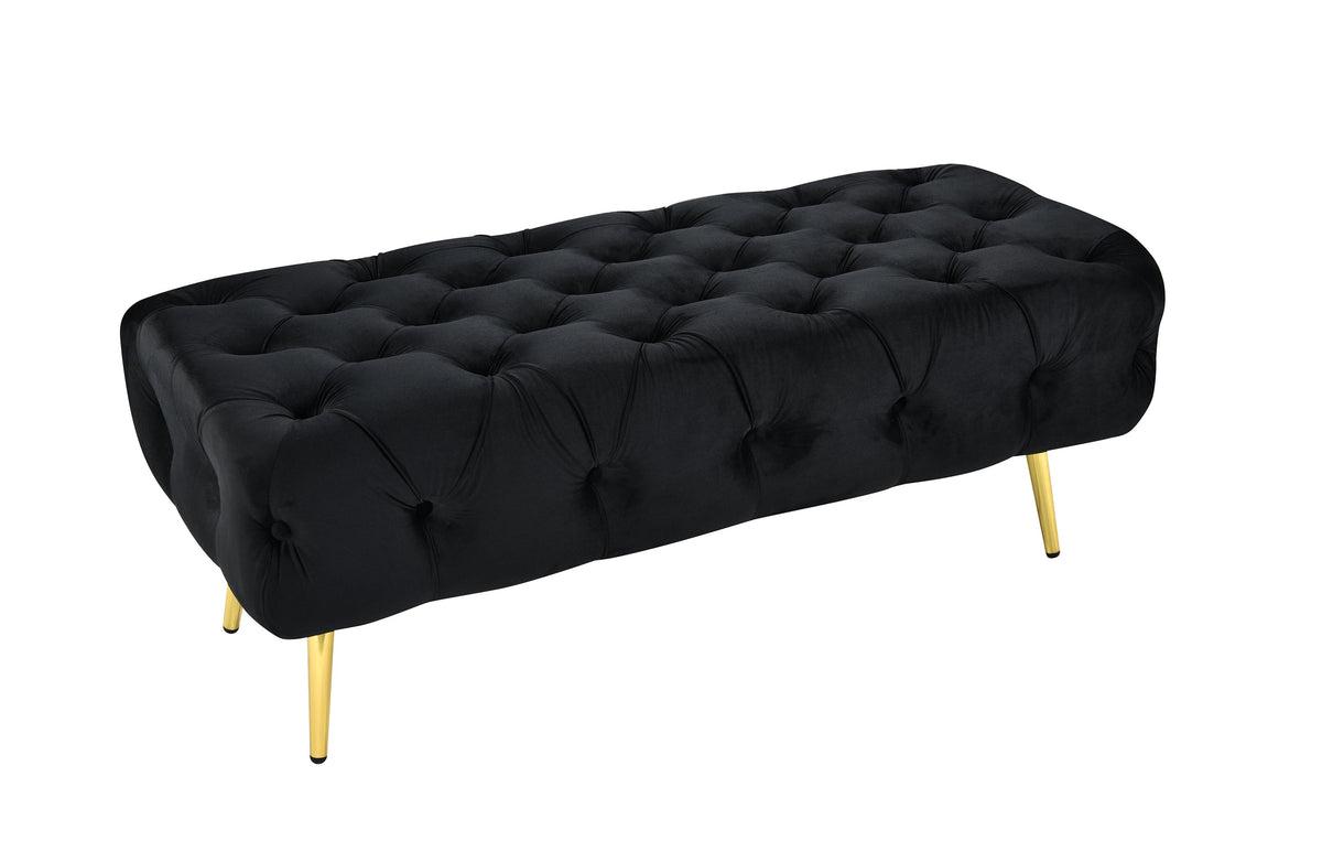 Shirley Ottoman | Black Velvet