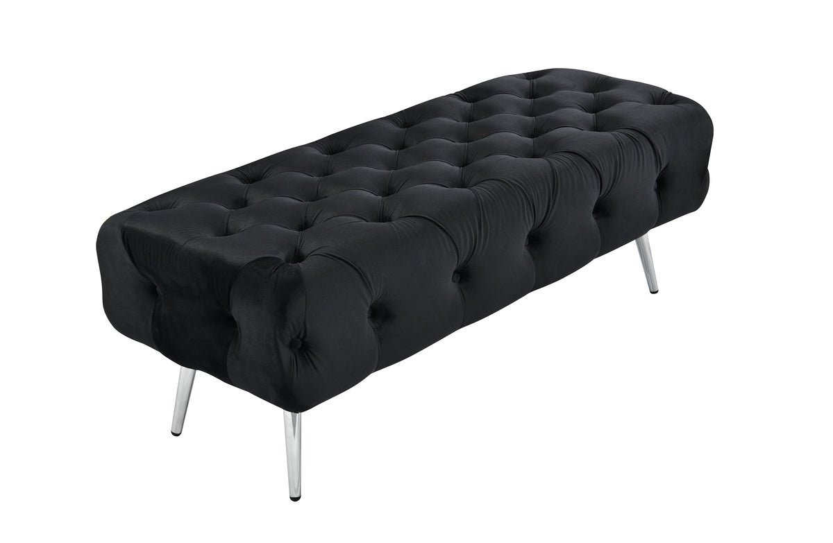 Shirley Ottoman | Black Velvet