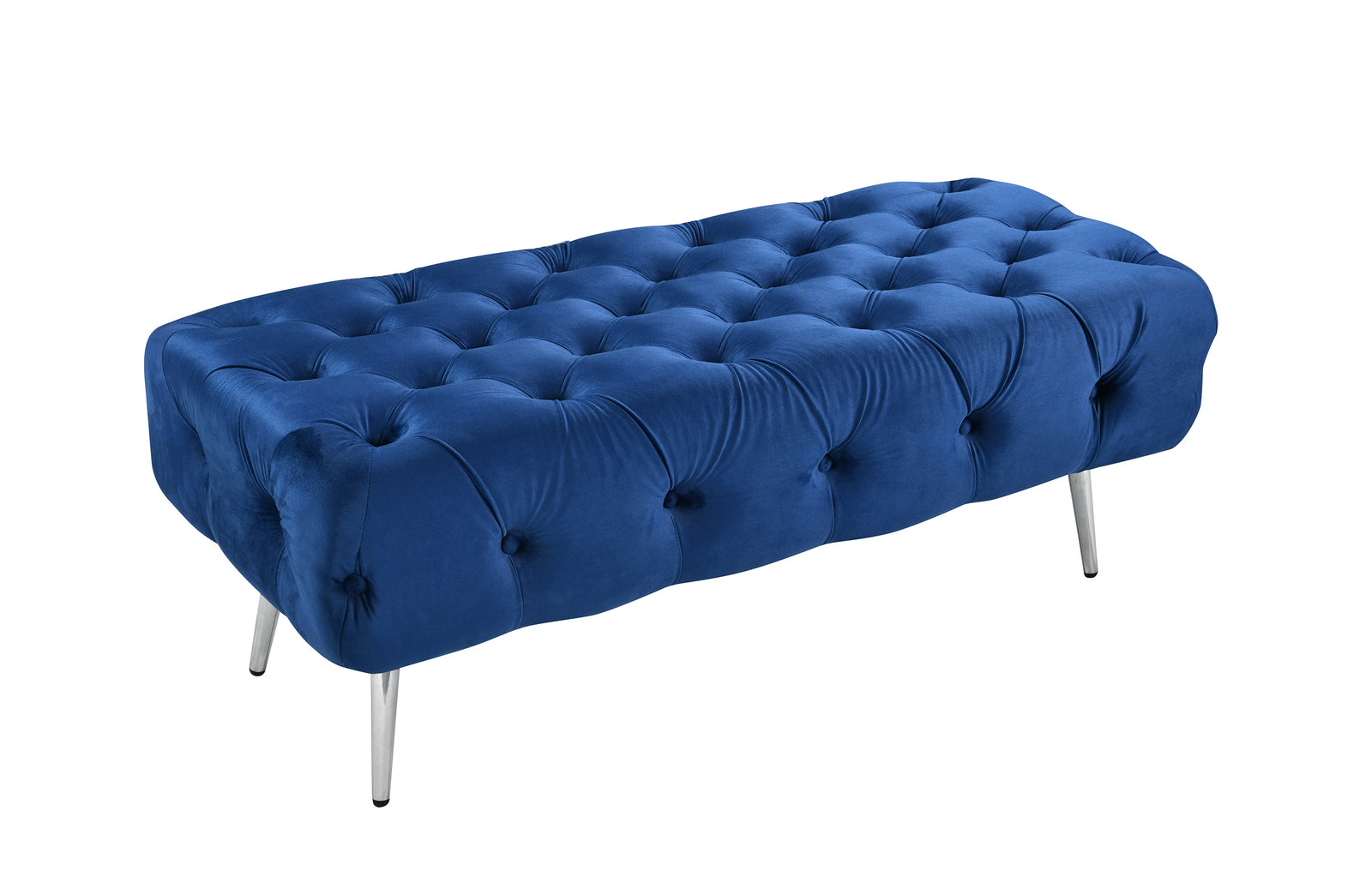 Shirley Ottoman | Blue Velvet