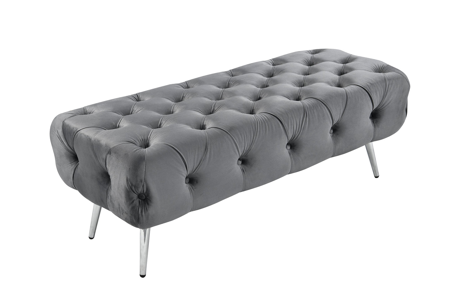 Shirley Ottoman | Dark Grey Velvet