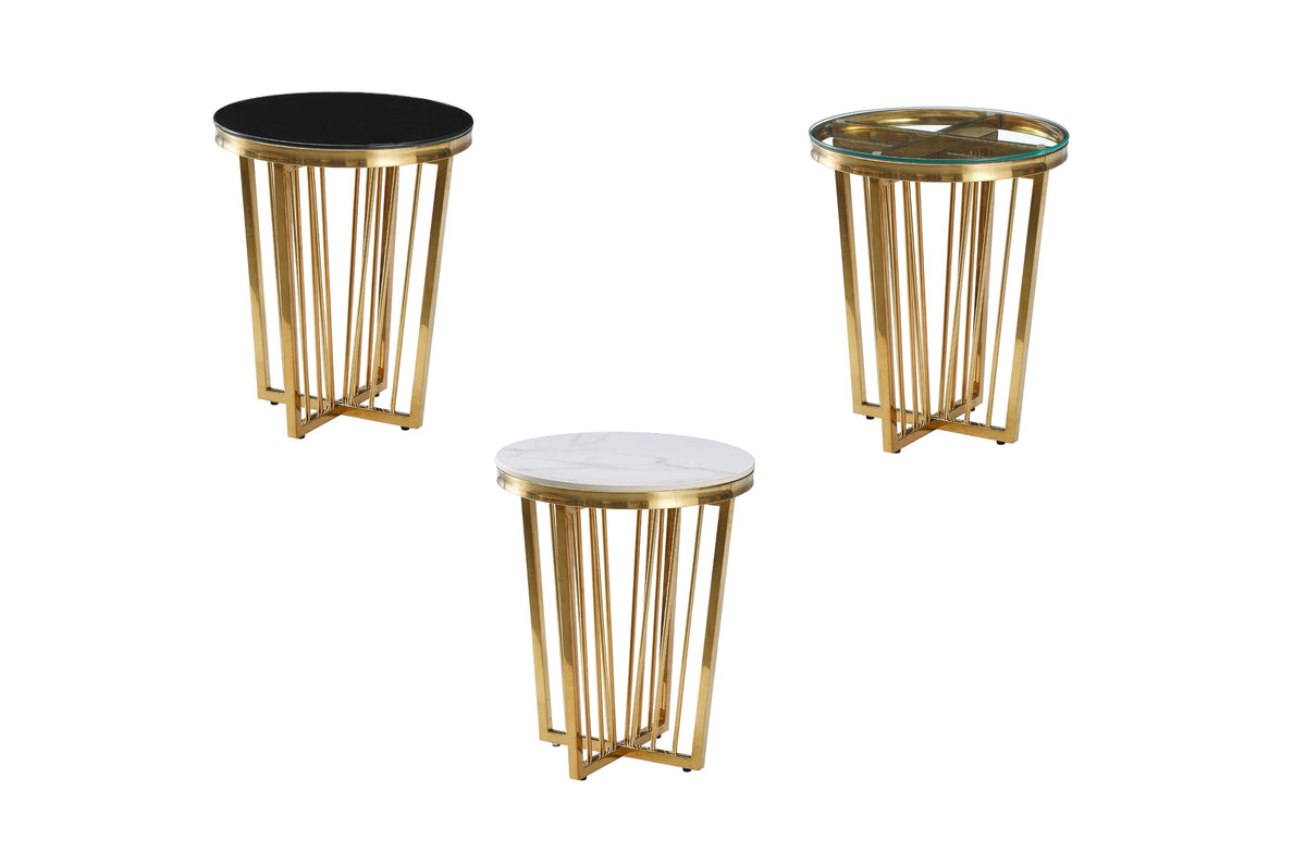 Salina ClearTop Coffee Table - 45cm Gold | Elegant Gold Accent