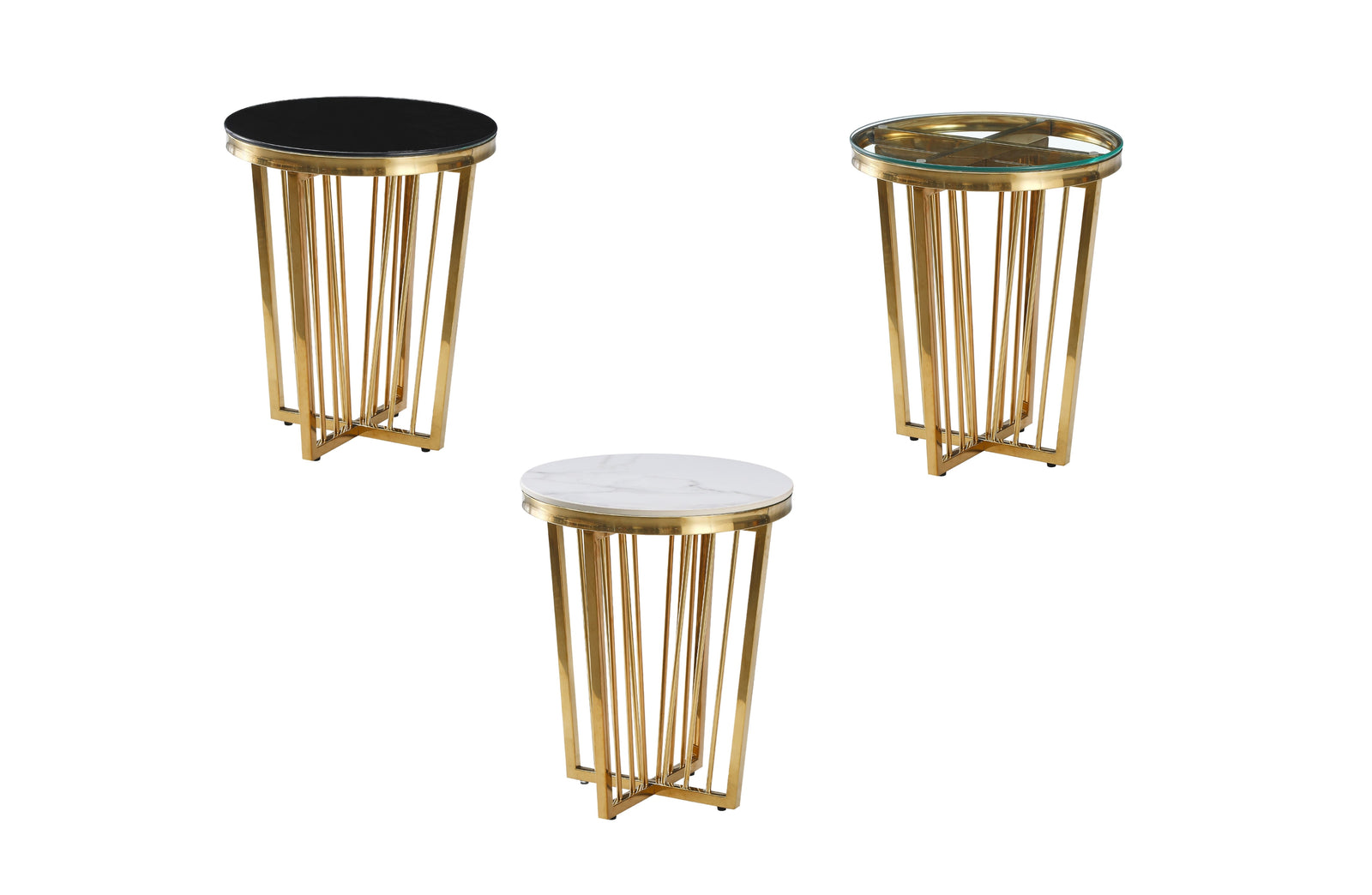 Salina ClearTop Coffee Table - 45cm Gold | Elegant Gold Accent