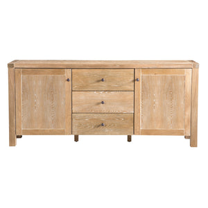 Woodland 180cm Buffet Table Cabinet | Timber Wood | 3 Drawer 2 Door | Natural