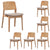 Emilio 6pc Set Dining Chair Fabric Seat Scandinavian Style Solid Ash Wood Oak