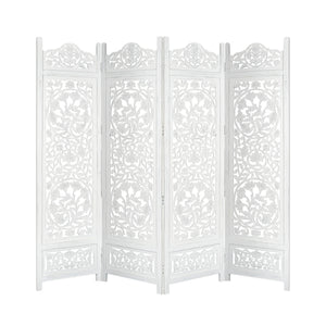 Koch | 4 Panel Room Divider Screen | Privacy Shoji Timber Wood Stand | White