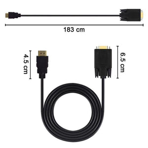 1.8M HDMI Male to VGA Male Cable | For Computer, Laptop, PC & Monitor
