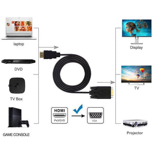 1.8M HDMI Male to VGA Male Cable | For Computer, Laptop, PC & Monitor