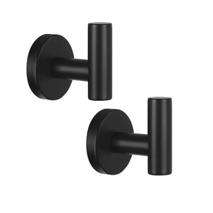 2 Pcs Wall Mount Bathroom Towel Hooks Holder | Cloth Hanger Hook | Kitchen Door Hanger | Black