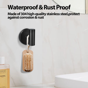 2 Pcs Wall Mount Bathroom Towel Hooks Holder | Cloth Hanger Hook | Kitchen Door Hanger | Black