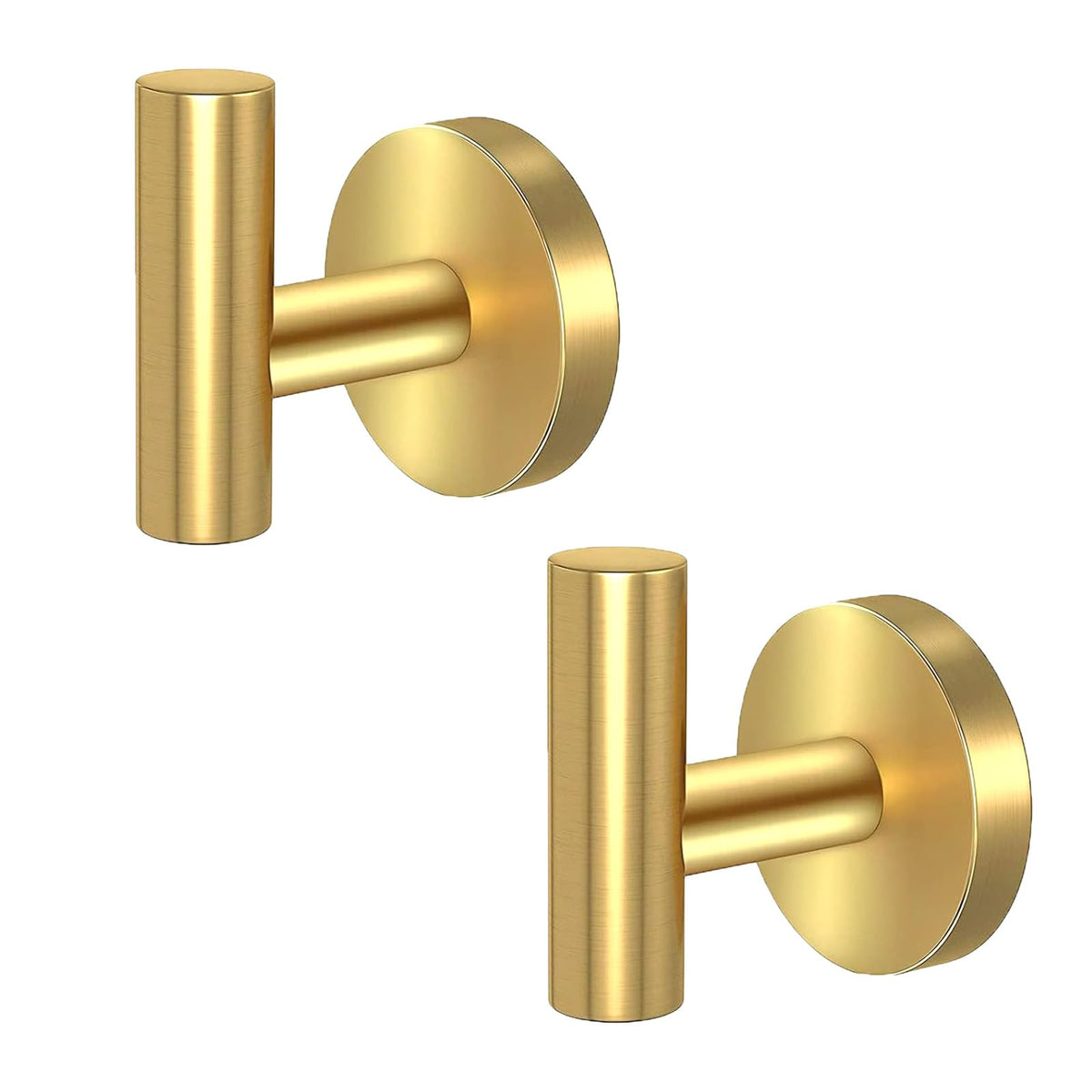2 Pcs Wall Mount Bathroom Towel Hooks Holder | Cloth Hanger Hook | Kitchen Door Hanger | Gold