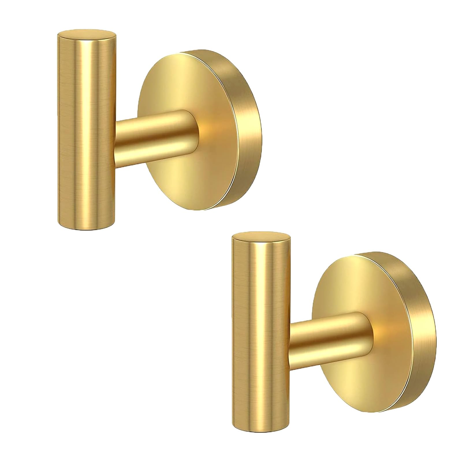 2 Pcs Wall Mount Bathroom Towel Hooks Holder | Cloth Hanger Hook | Kitchen Door Hanger | Gold